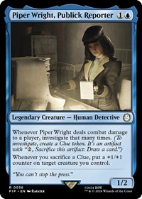 Piper Wright, Publick Reporter - Universes Beyond: Fallout - Magic: The Gathering card