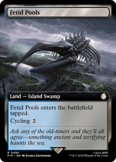 Fetid Pools (Extended Art) from PIP #496, Magic: The Gathering card