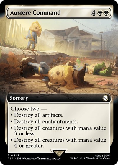 Austere Command (Extended Art) from PIP #447, Magic: The Gathering card