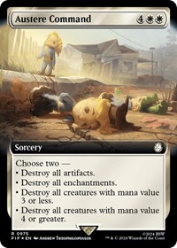 Austere Command (Extended Art) (Surge Foil) - Universes Beyond: Fallout - Magic: The Gathering card