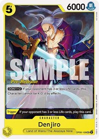 Denjiro - Wings of the Captain Pre-Release Cards - One Piece card
