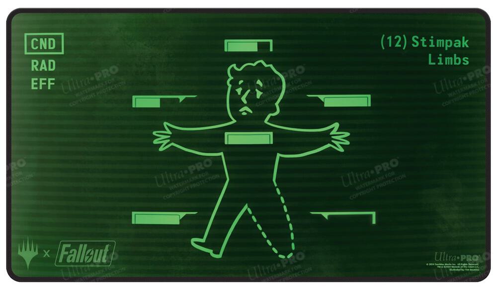 Fallout Inventory Management Black Stitched Standard Gaming Playmat for