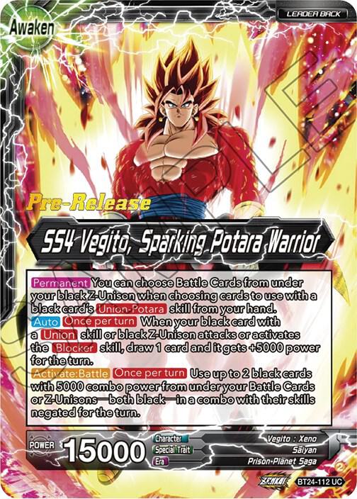 SS4 Son Goku & SS4 Vegeta // SS4 Vegito, Sparking Potara Warrior #BT24-112 — Beyond Generations Pre-Release Cards