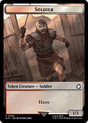Soldier (0010) // Warrior Double-Sided Token 10 // 5 – Universes Beyond: Fallout (Token)