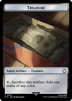 Treasure (0019) // Thopter Double-Sided Token 19 // 17 – Universes Beyond: Fallout (Token)