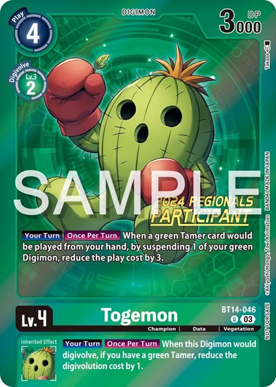 Togemon (2024 Regionals Participant) Blast Ace card price