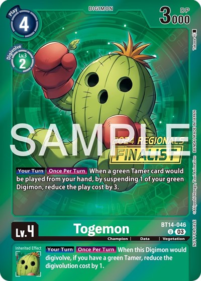 Togemon (2024 Regionals Finalist) Blast Ace card price