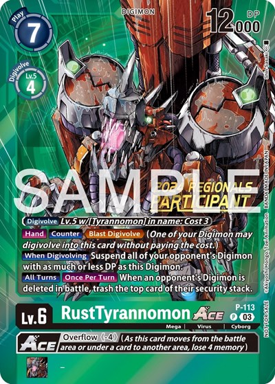 RustTyrannomon ACE - P-113 (2024 Regionals Participant) Digimon Promotion Cards card price