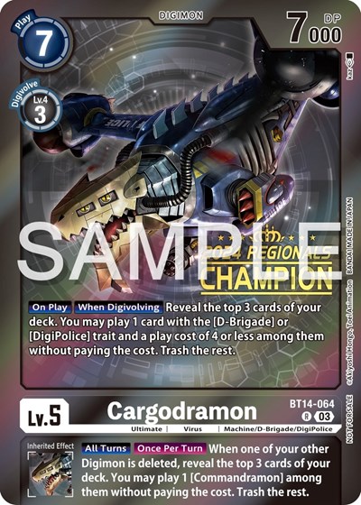 Cargodramon (2024 Regionals Champion) Blast Ace card price