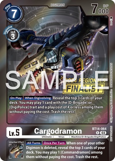 Cargodramon (2024 Regionals Finalist) Blast Ace card price