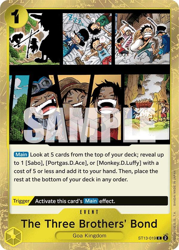【THETOE】BOND ONE-PIECE Monkey D Luffy ST13-015 Super Rare The Three Brothers Bond