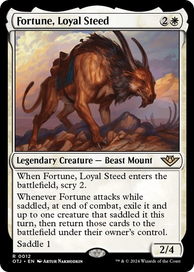 Fortune, Loyal Steed from OTJ #12, Magic: The Gathering card