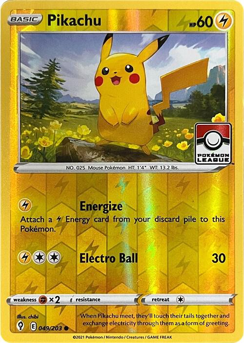 Pikachu - 049/203 (Pokemon League) 049/203 from League & Championship Cards
