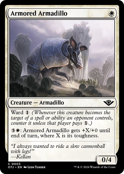 Armored Armadillo from OTJ #3, Magic: The Gathering card