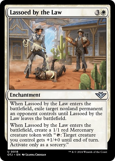 Lassoed by the Law from OTJ #18, Magic: The Gathering card