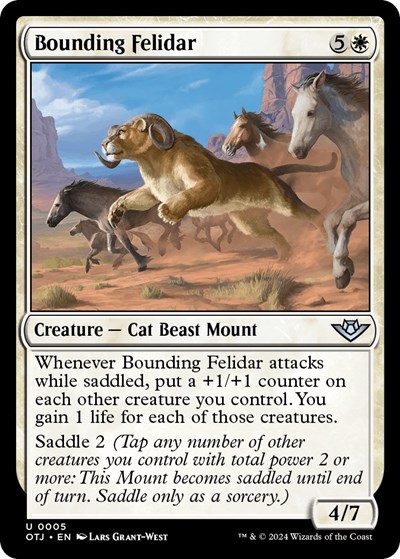 Bounding Felidar from OTJ #5, Magic: The Gathering card