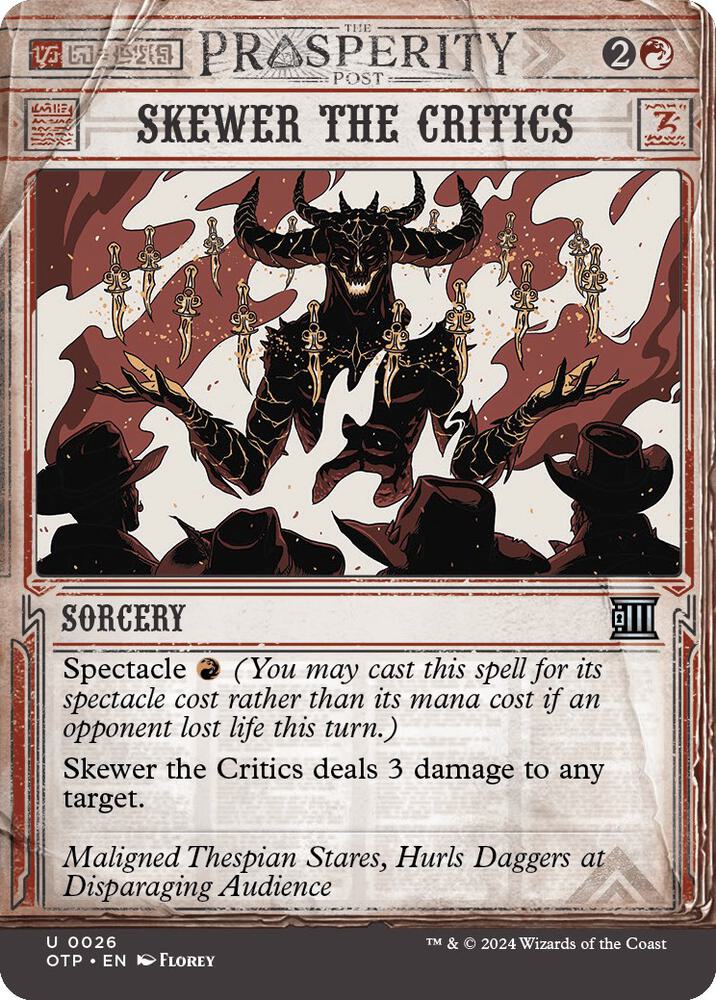 Skewer the Critics 26 card