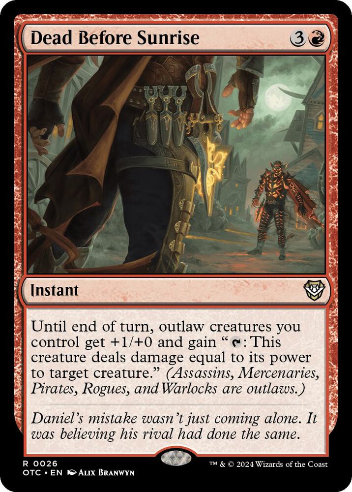 Dead Before Sunrise - Commander: Outlaws of Thunder Junction - Magic: The Gathering - TCGplayer.com Dead Before Sunrise - Commander: Outlaws of Thunder Junction - Magic: The Gathering - TCGplayer.com