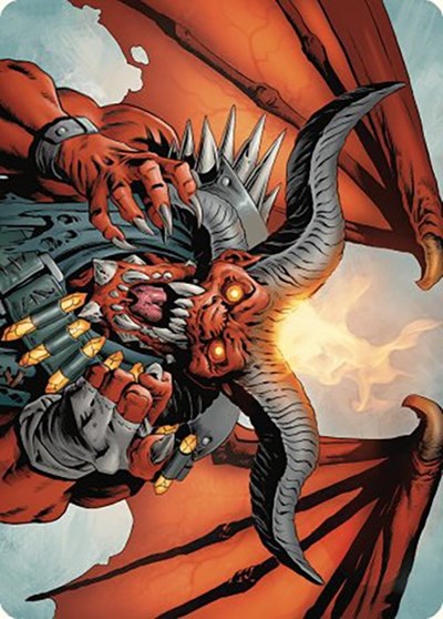Rakdos the Muscle Art Card Gold Stamped Signature