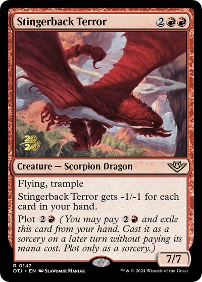 Stingerback Terror (Prerelease) from POTJ #147s, Magic: The Gathering card