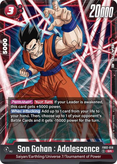 Son Gohan : Adolescence - FB02-018 card