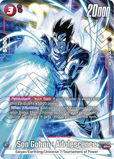 Son Gohan : Adolescence - FB02-018 (Alternate Art) card