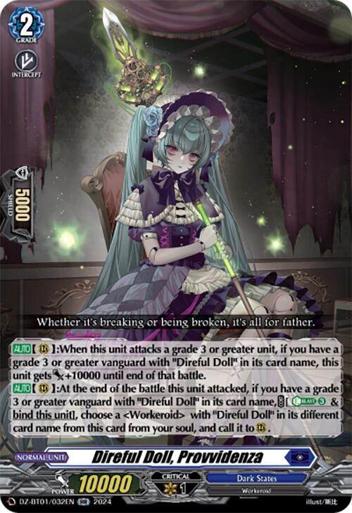 DE'VIL DOLL DIES IRAE　激レア❗ Direful Doll, Provvidenza - DZ-BT01: Fated Clash - Cardfight