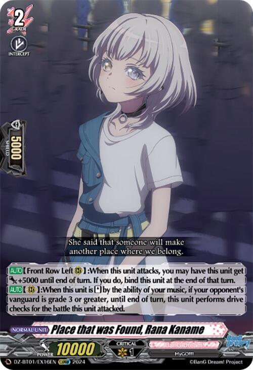 Place that was Found, Rana Kaname (EXRRR)