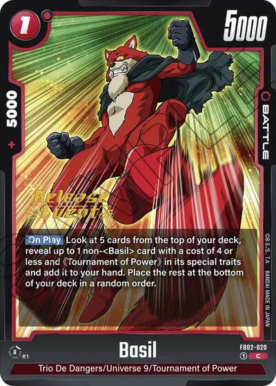 Basil Blazing Aura Release Event Cards Common Dragon Ball card — value and price