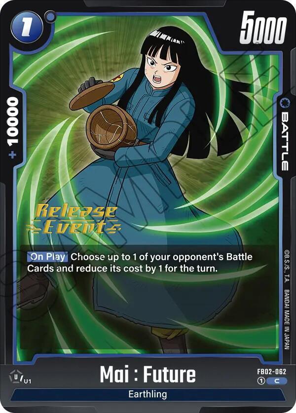 Mai : Future - Blazing Aura Release Event Cards - Dragon Ball Super: Fusion World - TCGplayer.com Mai : Future - Blazing Aura Release Event Cards - Dragon Ball Super: Fusion World - TCGplayer.com