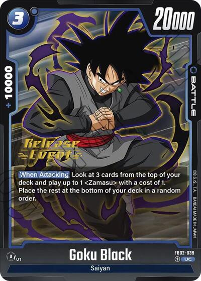 Goku Black - FB02-039 Blazing Aura Release Event Cards Uncommon Dragon Ball card — value and price