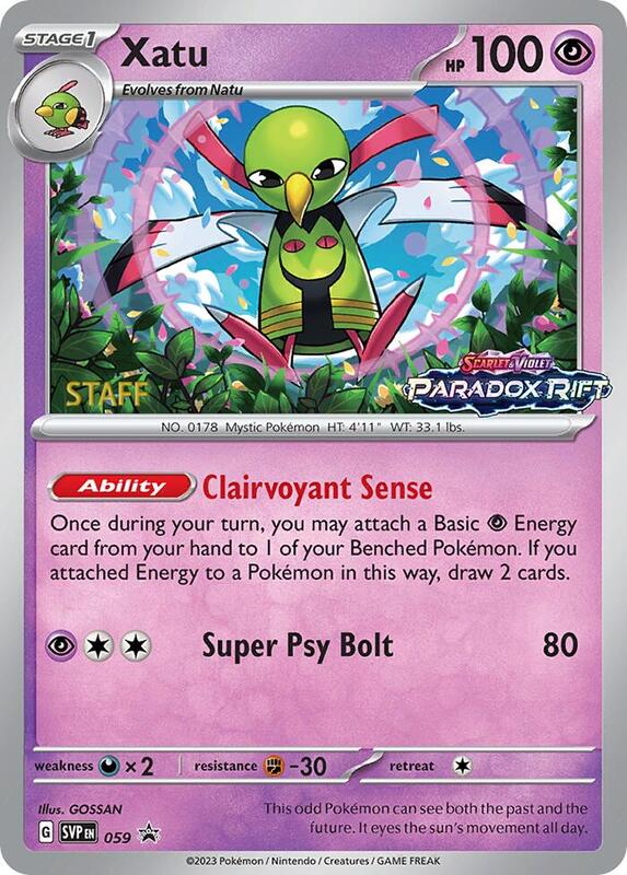 Xatu - 059 (Prerelease) [Staff] 059 from SV: Scarlet & Violet Promo Cards