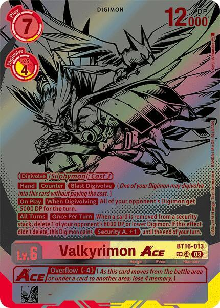 Valkyrimon ACE Textured digimon card