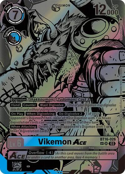 Vikemon ACE (Textured) Beginning Observer Super Rare Digimon card — value and price