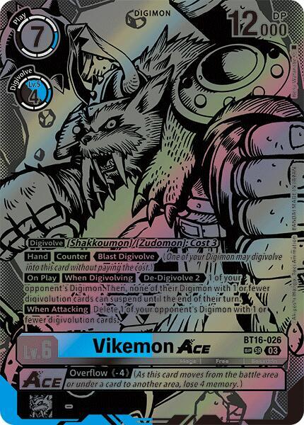 Vikemon ACE (Textured) - Beginning Observer - Digimon Card