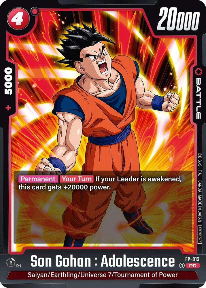 Son Gohan : Adolescence - FP-013 - Fusion World Promotion Cards