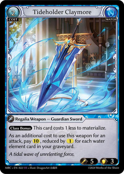 Tideholder Claymore — Foil Mercurial Heart Super Rare Grand Archive card — value and price