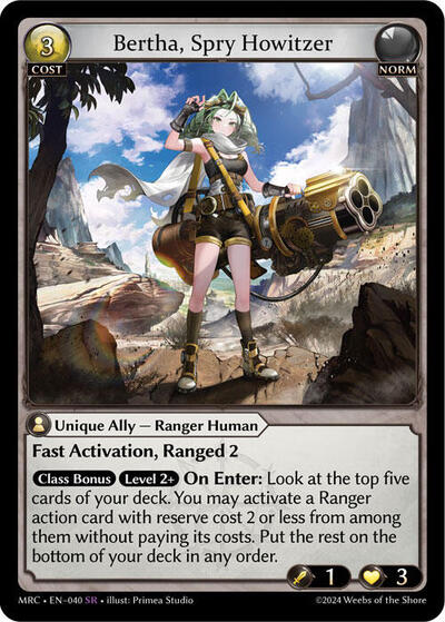 Bertha, Spry Howitzer card