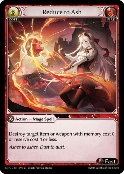 Reduce to Ash card
