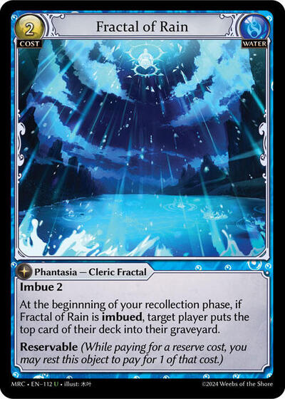 Fractal of Rain — Foil Mercurial Heart Uncommon Grand Archive card — value and price