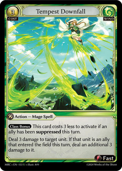 Tempest Downfall — Foil Mercurial Heart Uncommon Grand Archive card — value and price