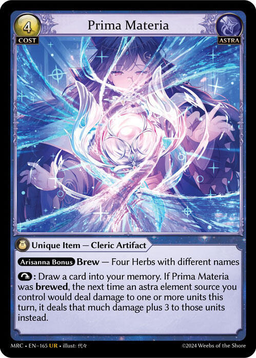 その他 Grand Archive Prima Materia Foil Prima Materia - Mercurial Heart - Grand Archive TCG