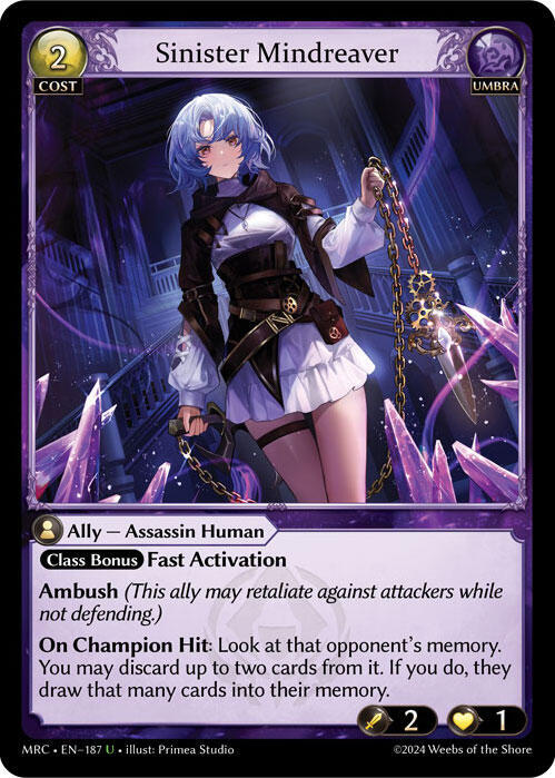 Sinister Mindreaver - Mercurial Heart - Grand Archive TCG