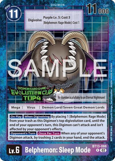 Belphemon: Sleep Mode - BT13-088 (2024 Evolution Cup Top 4) Versus Royal Knights card price