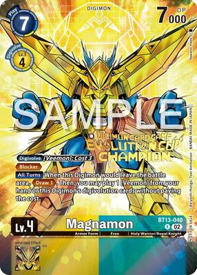 PSA10 マグナモン　エボリューションカップ　プロモ　　ST13-040 Digimon Card Magnamon BT13-040 R Evolution Cup Champion