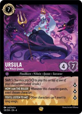 ロルカナ　アースラ　1枚foil Amazon.com: Ravensburger Disney Lorcana TCG: Ursula's Return