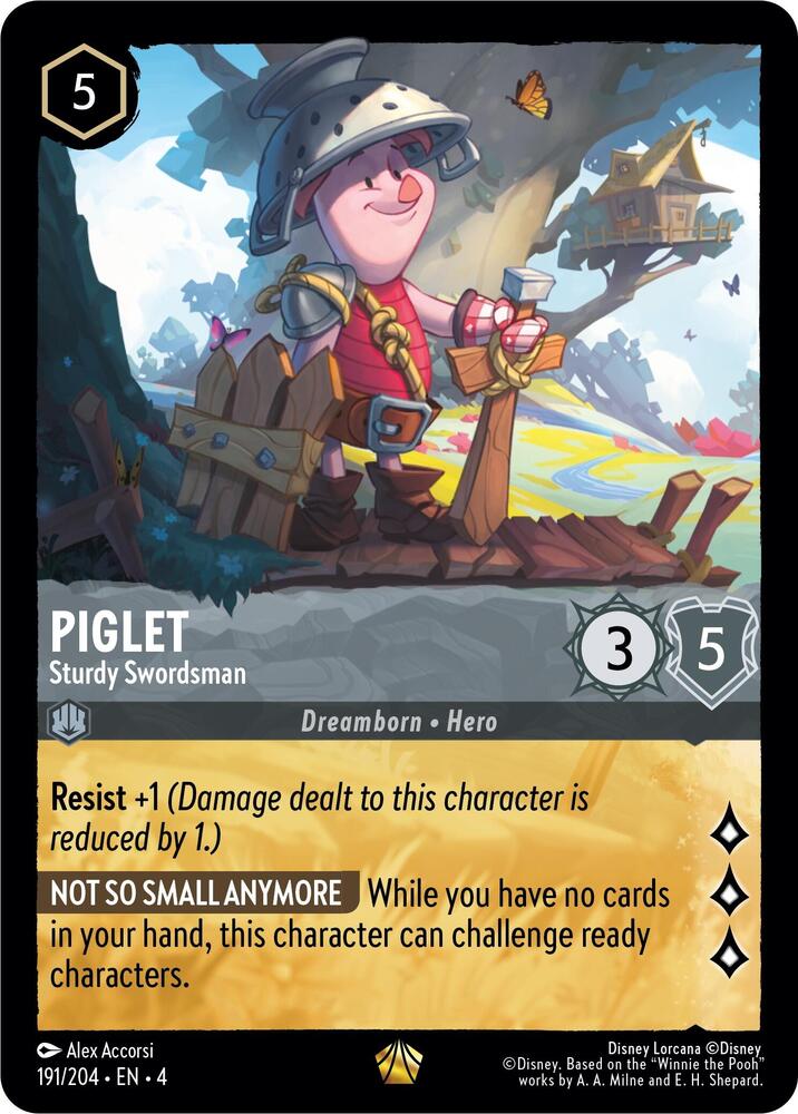 Piglet - Sturdy Swordsman - Ursula's Return - Disney Lorcana