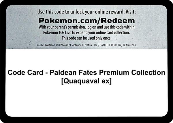 Code Card - Paldean Fates Premium Collection [Quaquaval ex]