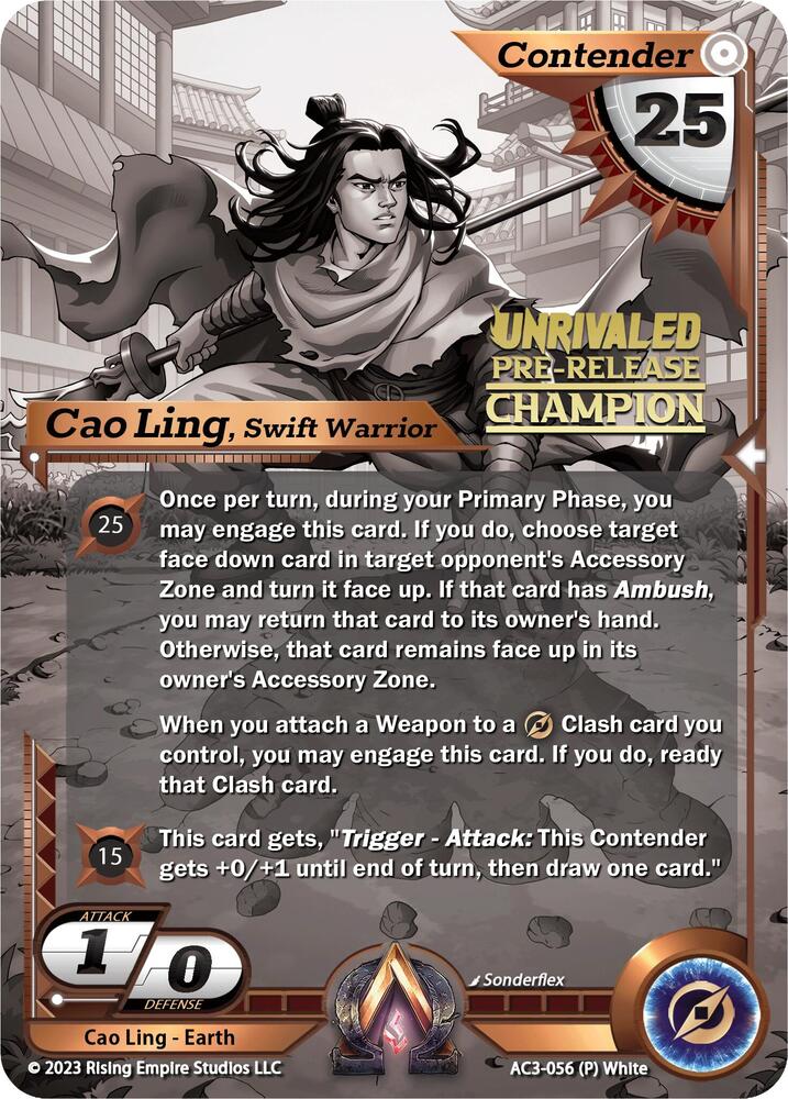 Cao Ling, Swift Warrior (Pre-Release Champion)