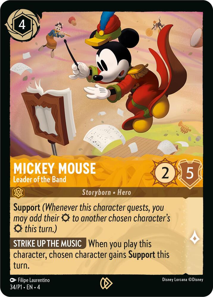 ミッキーマウス バンドリーダー　セル画 Mickey Mouse - Leader of the Band - Disney Lorcana Promo Cards